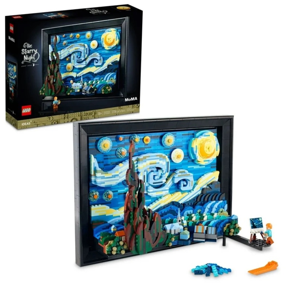 LEGO Van Gogh Starry Night Set with Blue and Yellow